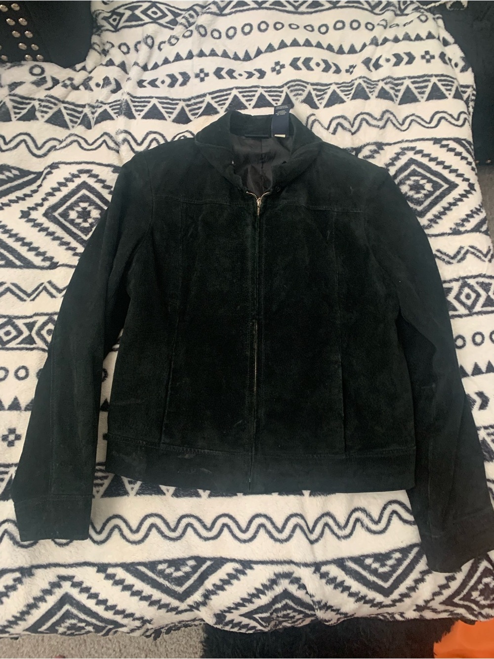Eddie Bauer Black Suede Leather Jacket